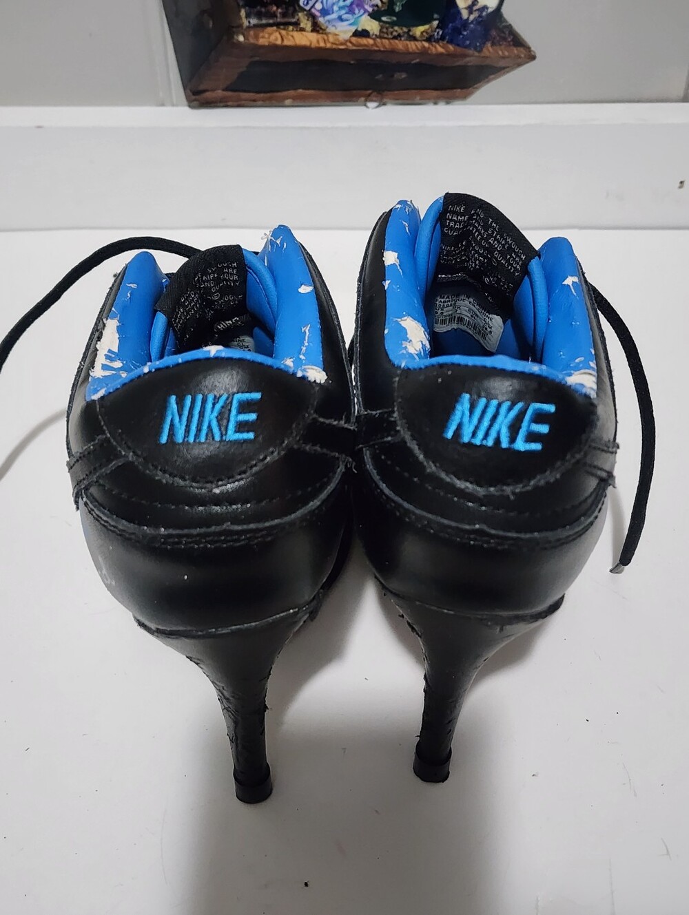 Nike SB Custom High Heel Stiletto Blue Black Rose Womens 9.5 Rare - Picture 9 of 11